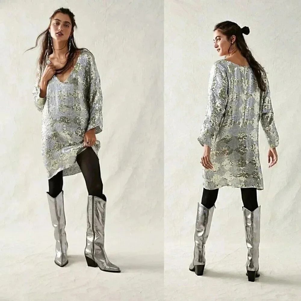 Free People Jen’s Pirate Booty Checkered Boombox Mini Dress Size S/M NWT $354